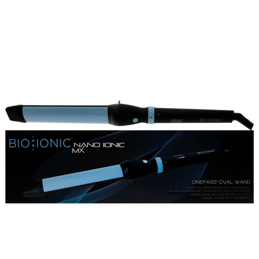 Bio Ionic Nano Ionic MX OnePass Oval Wand - Black and Blue